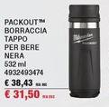 Milwaukee - Packout/ Borraccia Tappo Per Bere Nera