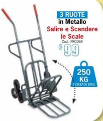 3 Ruote In Metallo Saline E Scendere Le Scale