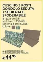 Cuscino 3 Posti Dondolso Seduta + Schienale Sfoderabile