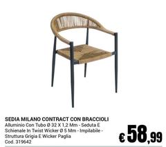 Sedia Milano Contract Con Braccioli