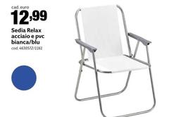 Sedia Relax Acciaio E Pvc Bianca/blu