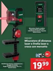 Parkside - Misuratore Di Distanza Laser O Livella Laser A Croce Con Morsetto