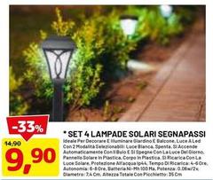 Pannello - Set 4 Lampade Solari Segnapassi