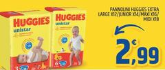 Huggies - Pannolini Extra Large X12/Junior Max X16/Mid X18