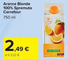 Carrefour - Arance Bionde 100% Spremuta