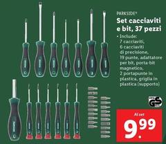 Parkside - Set Cacciaviti E Bit, 37 Pezzi