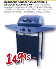 SandriGarden - Barbecue Gas Argentina 2 Fuochia Acciaio 5 Kw