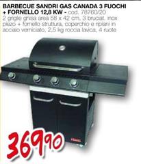Barbecue Gas Canada 3 Fuochi + Fornello 1,8 Kw
