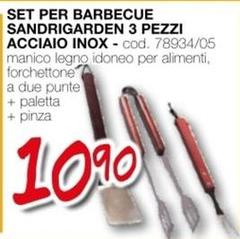 Set Per Barbecue Sandrigarden 3 Pezzi Acciaio Inox