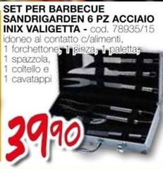 Set Per Barbecue Sandrigarden 6 Pz Acciaio Inix Valigetta
