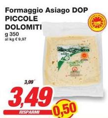 Piccole dolomiti - Formaggio Asiago DOP