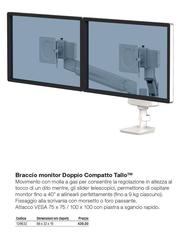 Braccio Monitor Doppio Compatto Tallo