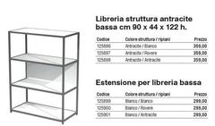 Libreria Struttura Antracite Bassa