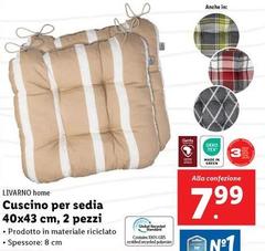 Livarno Home - Cuscino Per Sedia 40x43 Cm, 2 Pezzi
