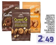 Galbusera - Biscotto Cereali Integrali/Frollino Risosuroso Cereali E Cacao/Cereali