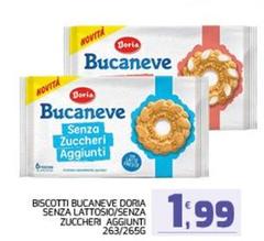 Doria - Biscotti Bucaneve  Senza Lattosio/Senza Zuccheri Aggiunti