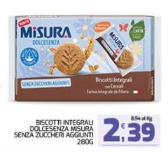 Misura - Biscotti Integrali Dolcesenza Misolana Senza Zuccheri Aggiunti