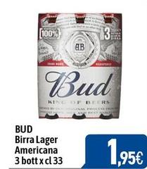 Bud - Birra Lager Americana 3 Bott X Cl 33