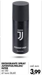 Deodorante Spray Juventus/Milan/Inter