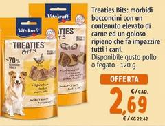 Vitakraft - Treaties Bits: Morbidi Bocconcini Con Un Contenuto Elevato Di Carne Ed Un Goloso Ripieno Che Fa Impazzire Tutti I Cani