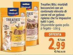 Vitakraft - Treaties Bits: Morbidi Bocconcini Con Un Contenuto Elevato Di Carne Ed Un Goloso Ripieno Che Fa Impazzire Tutti I Cani.