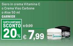 Garnier - Siero In Crema Vitamina C O Crema Viso Carbone O Aloe