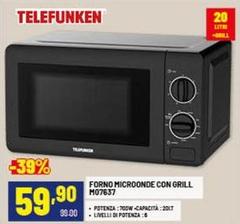 Telefunken - Forno Microonde Con Grill M07637