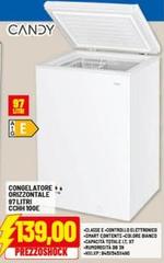 Candy - Congelatore Orizzontale 97 Litri CCHH100E