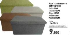 Tortora - Pouf Tes In Tessuto Contenitore