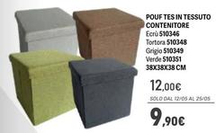 Tortora - Pouf Tes In Tessuto Contenitore
