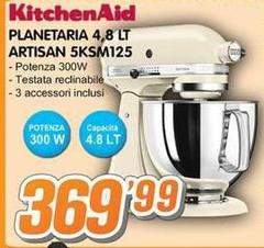 Kitchenaid - Artisan 5KSM125 Sbattitore Con Base 300 W Grigio