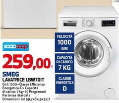 Smeg - LBW70IT lavatrice 7 kg 1000 Giri/min Bianco
