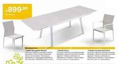 Set Tavolo Allungabile Merano + 4 Sedie Con Braccioli Como E 2 Sedie Como