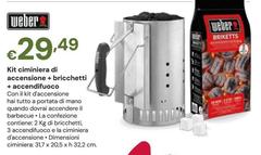 Weber - Kit Ciminiera Di Accensione + Bricchetti + Accendifuoco