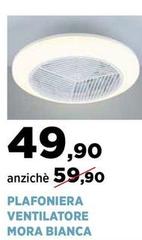 Plafoniera Ventilatore Mora Bianca
