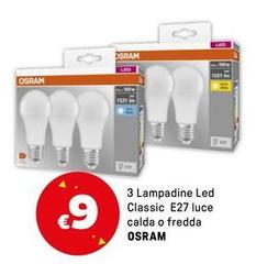 Osram - 3 Lampadine Led Classic E27 Luce Calda O Fredda
