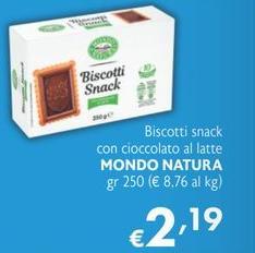 Mondo Natura - Biscotti Snack Con Cioccolato Al Latte