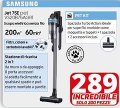 Samsung - Aspirapolvere Senza Filo Jet™ 75E Pet 200W VS20B75AGR1
