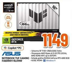 Asus - Notebook Tuf Gaming Fa608wv-l019w