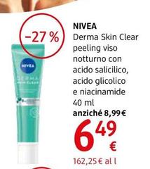 Nivea - Derma Skin Clear Peeling Viso Notturno Con Acido Salicilico, Acido Glicolico E Niacinamide 40 Ml