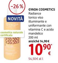 Gyada Cosmetics - Radiance Tonico Viso Illuminante E Uniformante Con Vitamina C E  Acido Mandelico 200 Ml