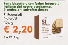 NaturaSì - Fette Biscottate Con Farina Integrale Italiana Dal Nostro Ecosistema. 9 Confezioni Salvafreschezza