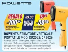 Rowenta - Stiratore Verticale Portatile Mod. DR2022/DR2026