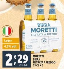 Moretti - Birra Filtrata A Freddo