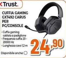Trust - Cuffia Gaming Gxt492 Carus Per Pc/Console