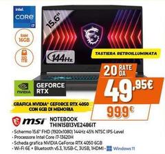 Msi -  Notebook Thin15b3ev2486it