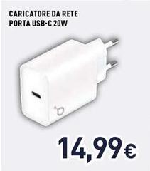 Ioplee - Caricatore Da Rete Porta Usb-C 20w
