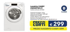 Candy - Cs129tw4-11 Lavatrice Caricamento Frontale 8 Kg 1200 Giri/min Bianco