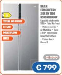 Haier - HSR5918DNMP Frigorifero Side-by-side Libera Installazione 528 L D Platino, Acciaio Inox