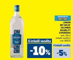 Columbus - London Dry Gin 38° Mix-ability Experience